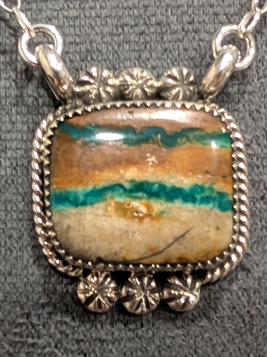 Jewelry - Turquoise-Accented Stone Pendant Necklace - Women Jewelry